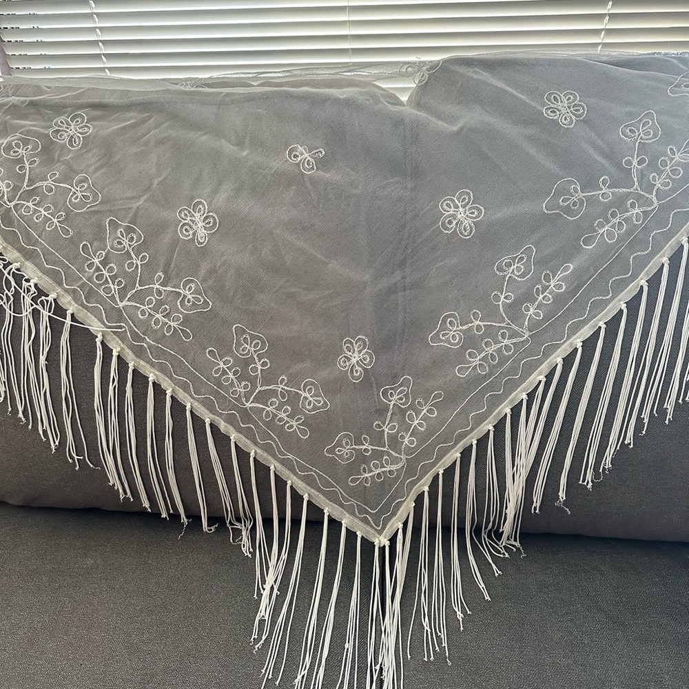 Y2K Sheer Fringe Scarf Top Boho Fairycore Festival Hip Wrap - Picture 6 of 6